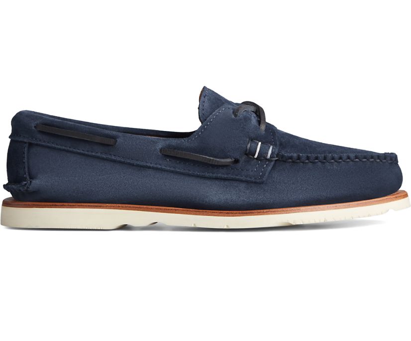 Sperry Sunspel x Authentic Original 2-Eye Suede Boat Shoes - Men's Boat Shoes - Navy [BM1643829] Spe